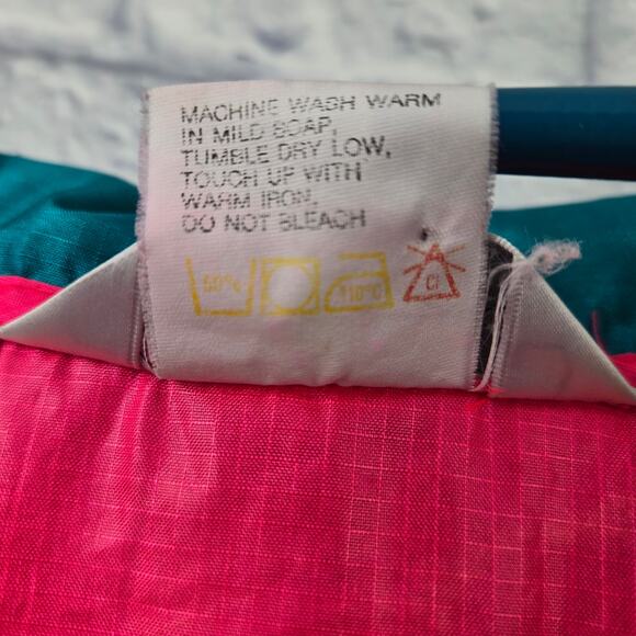 VTG 90s Columbia Men's Jacket Hot Pink Colorblock 1/4 Zip Windbreaker Pullover L - Picture 12 of 16